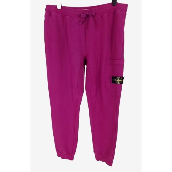 STONE ISLAND Mens 3XL XXXL Logo Patch Sweatpants in Magenta New/Defect $285US - Picture 5 of 12